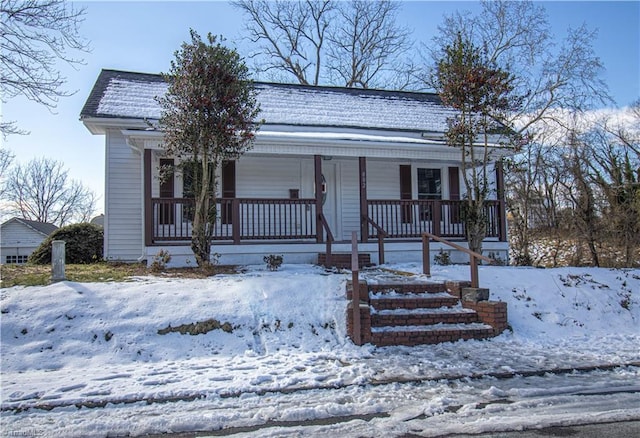 view of front of home featuring covered porch