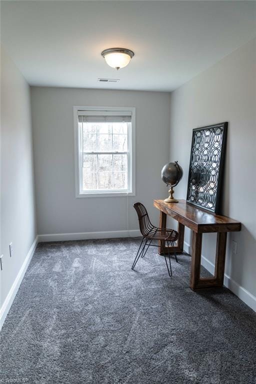 view of carpeted office space