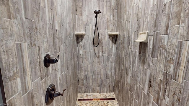 details with tiled shower