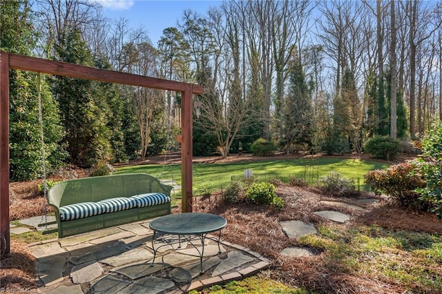 view of yard with a patio area