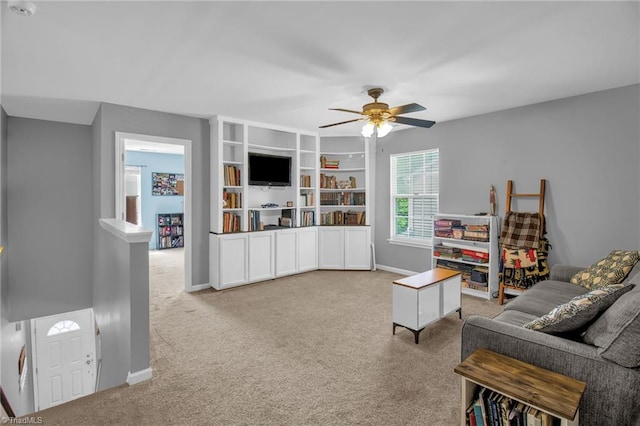 1420 Joyceland Rd, Kernersville, NC 27284 - living area with a ceiling fan, baseboards, and carpet