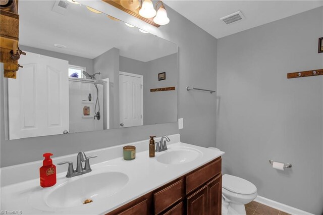 1420 Joyceland Rd, Kernersville, NC 27284 - bathroom with visible vents, tile patterned flooring, toilet, and a sink