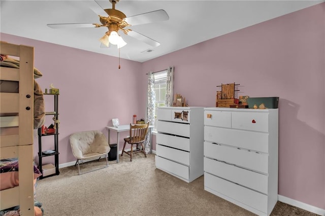 1420 Joyceland Rd, Kernersville, NC 27284 - living area featuring ceiling fan, baseboards, and carpet flooring