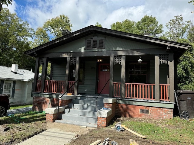 bungalow featuring a porch