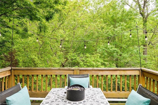5711 Beaver Pond Trl, Pfafftown, NC 27040 - wooden terrace featuring a view of trees