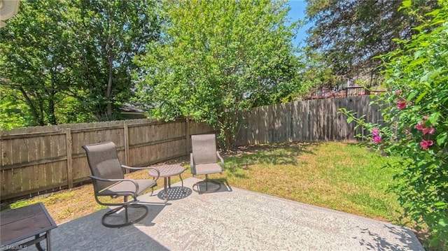 4401 Barndale Ct, Jamestown, NC 27282 - fenced backyard featuring a patio area