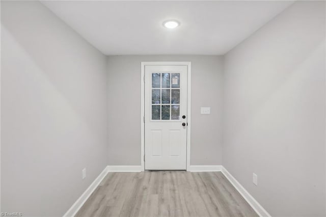 doorway featuring light hardwood / wood-style floors