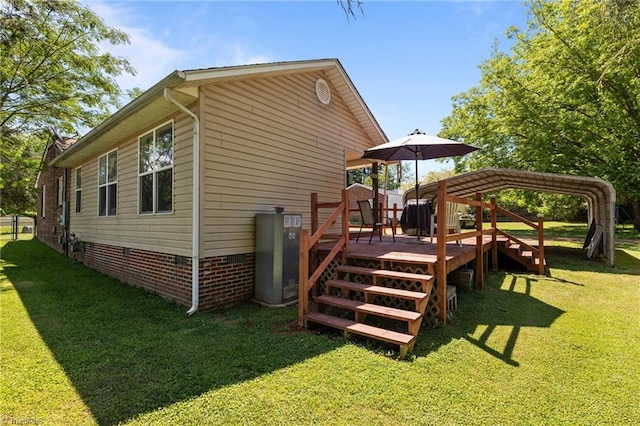 2719 NC Highway 87, Graham, NC 27253 - view of side of property featuring crawl space, a deck, and a yard