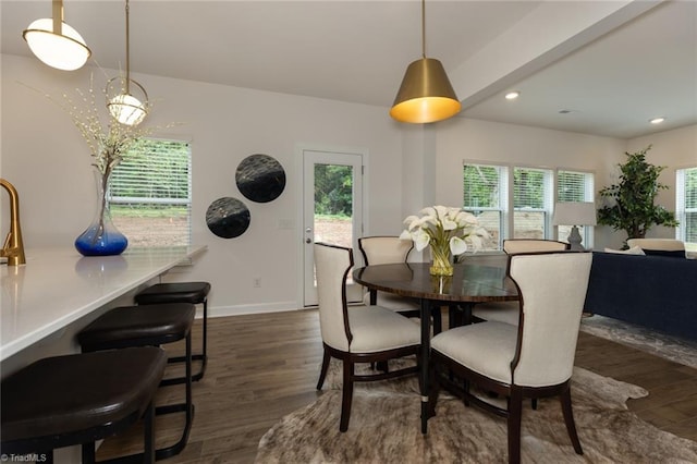 6005 Crestridge Ln Unit 1005, Winston-Salem, NC 27105 - dining area featuring dark wood-style floors, healthy amount of natural light, and recessed lighting