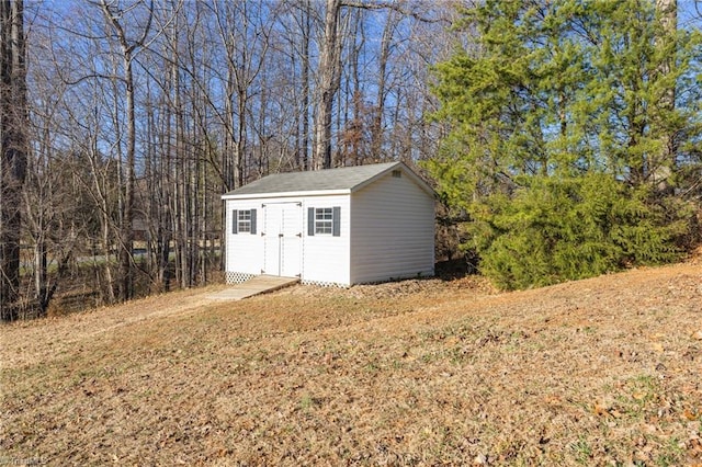 view of shed