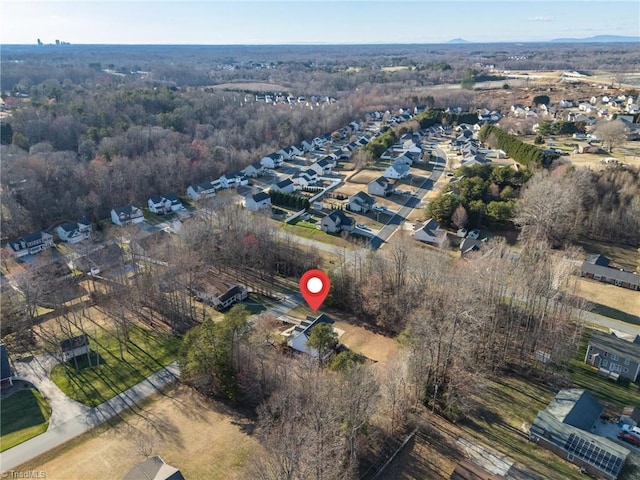 drone / aerial view with a residential view