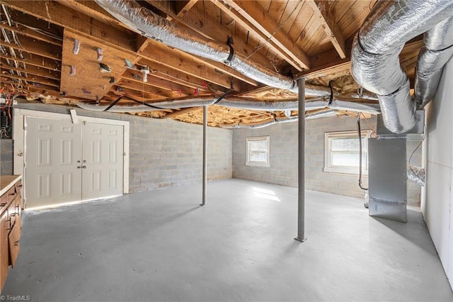 220 Glen Ter, Mount Airy, NC 27030 - basement with heating unit and concrete block wall