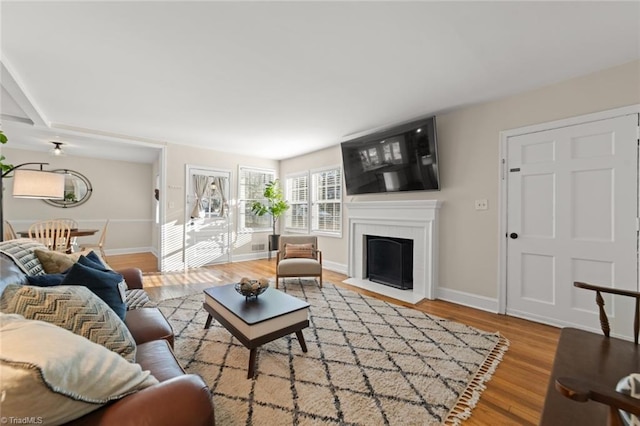 living room featuring hardwood / wood-style floors