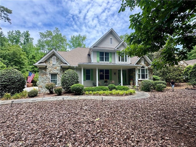 258 Pattersons Brg, New London, NC 28127 - traditional-style house featuring stone siding and a porch
