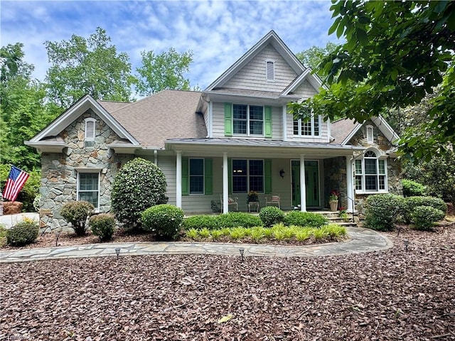 258 Pattersons Brg, New London, NC 28127 - view of front of house featuring stone siding and a porch