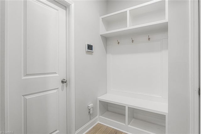 mudroom featuring light hardwood / wood-style floors