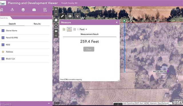 map / location with property boundaries highlighted