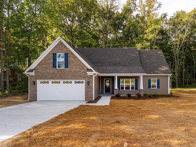 view of front of home with a garage