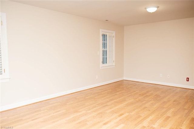 empty room featuring light wood-type flooring