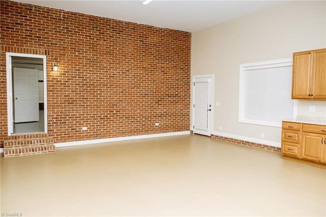 interior space with brick wall