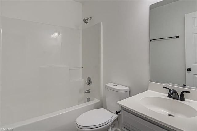 full bathroom featuring vanity, toilet, and shower / bath combination