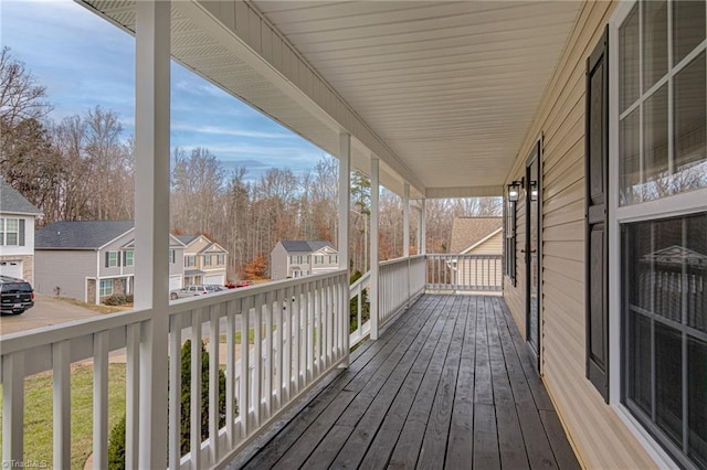 deck featuring a porch