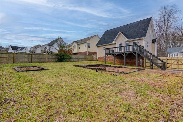 view of yard featuring a deck