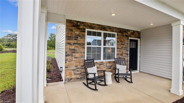 view of patio with a porch