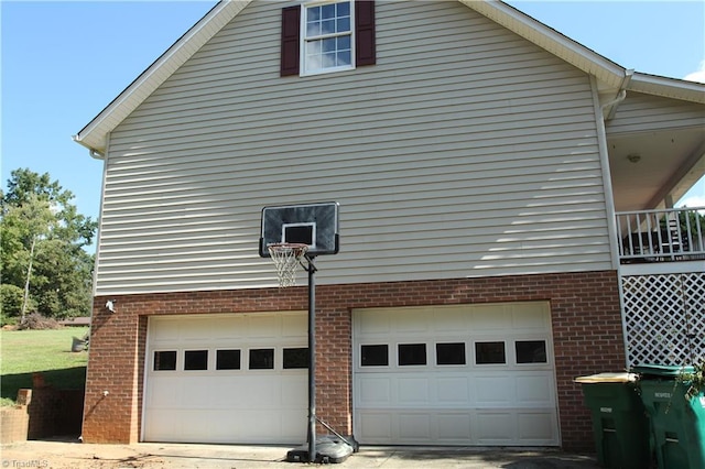 view of home's exterior with a garage