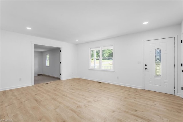 2282 Valewood Dr, Asheboro, NC 27205 - entrance foyer with light wood finished floors and recessed lighting