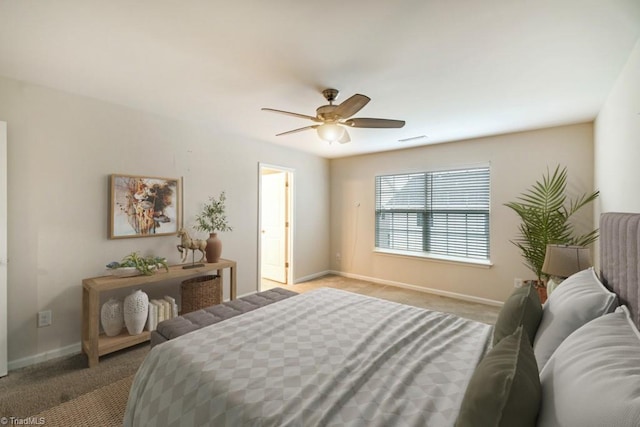 1881 Huntley Way, Burlington, NC 27215 - bedroom featuring light colored carpet, baseboards, and a ceiling fan