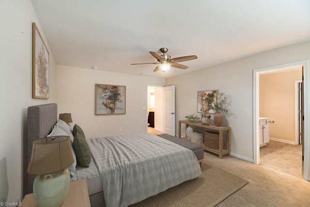 1881 Huntley Way, Burlington, NC 27215 - bedroom with light carpet, a ceiling fan, and baseboards