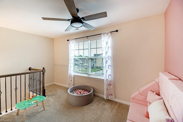 1881 Huntley Way, Burlington, NC 27215 - bedroom with carpet, baseboards, and ceiling fan