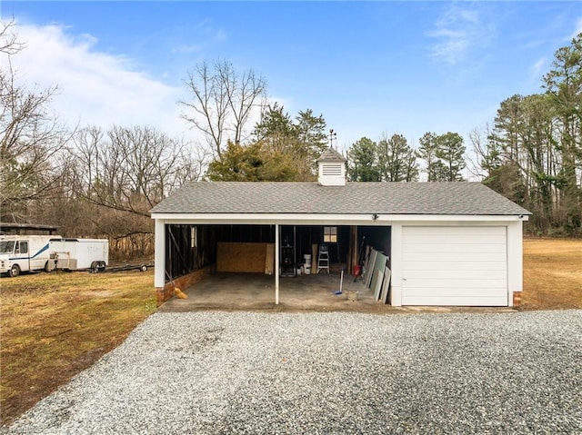 view of garage