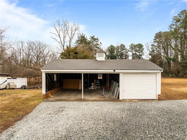 view of garage