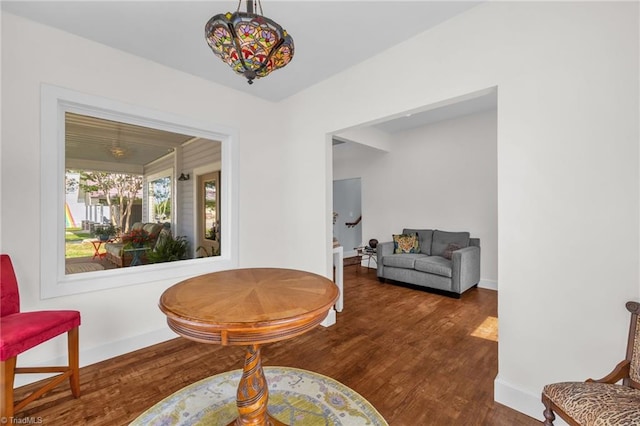 225 Main St E, Pilot Mountain, NC 27041 - living area featuring wood finished floors and baseboards