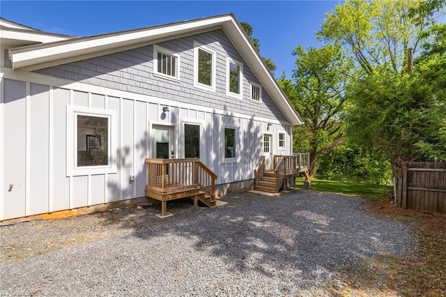 225 Main St E, Pilot Mountain, NC 27041 - view of front of home with board and batten siding and a deck