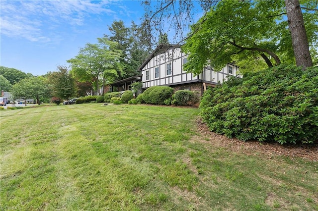 view of grassy yard
