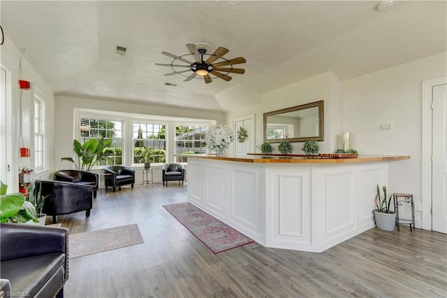 17 E Main St, Thomasville, NC 27360 - living area with a ceiling fan and light wood-type flooring