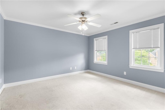 5119 Spiral Wood Dr, Clemmons, NC 27012 - unfurnished room featuring crown molding, light carpet, and ceiling fan