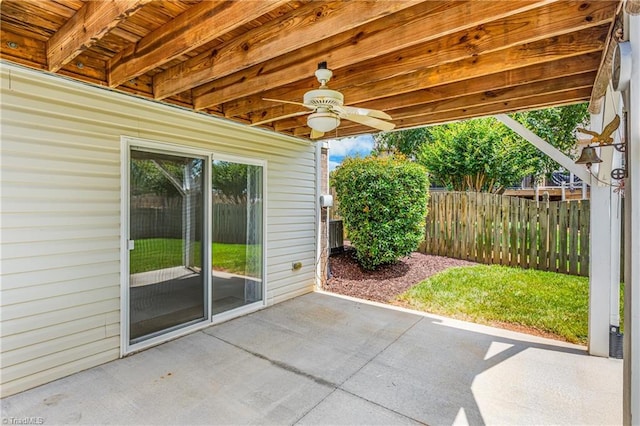 5119 Spiral Wood Dr, Clemmons, NC 27012 - view of patio / terrace with ceiling fan