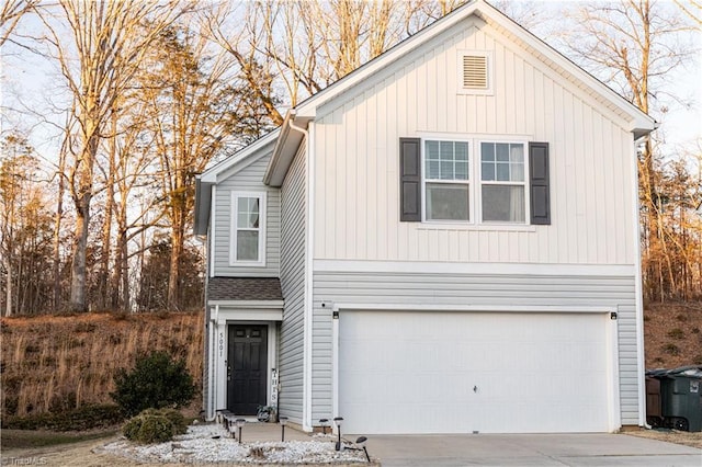 view of front property with a garage