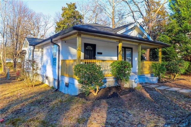 view of front of home featuring covered porch