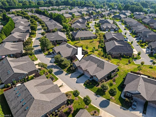 aerial view with a residential view