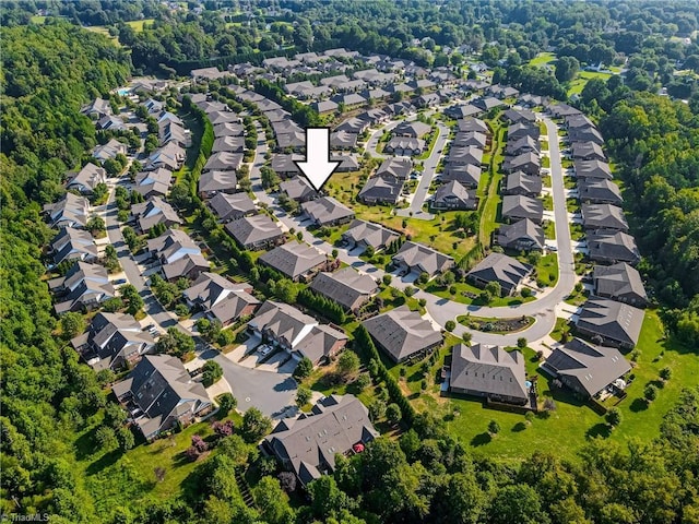 aerial view featuring a residential view