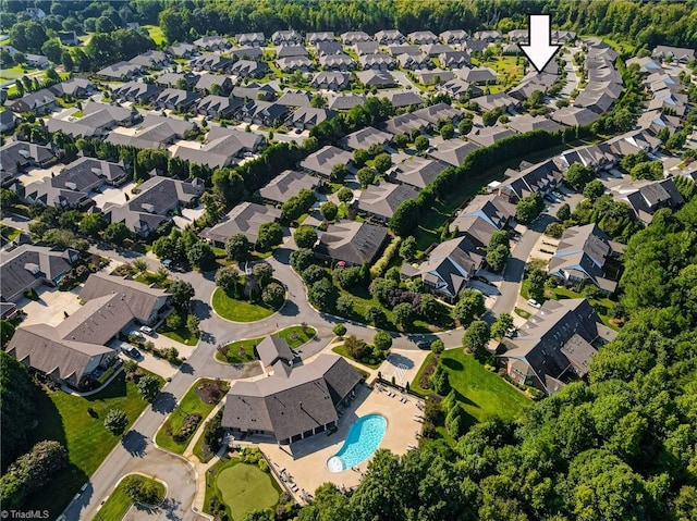 bird's eye view featuring a residential view