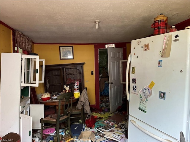 kitchen featuring freestanding refrigerator