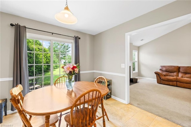 5803 Sycamore Glen Rd, Greensboro, NC 27405 - dining space with light carpet and light tile patterned flooring