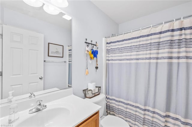 5803 Sycamore Glen Rd, Greensboro, NC 27405 - bathroom featuring vanity and curtained shower