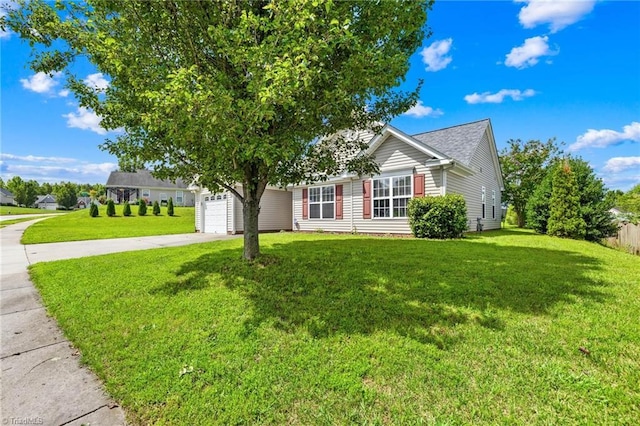 5803 Sycamore Glen Rd, Greensboro, NC 27405 - view of front of home with concrete driveway, an attached garage, and a front yard